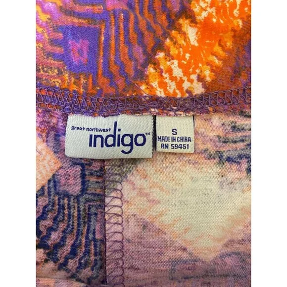 Great Northwest Indigo Aztec Print Maxi Skirt S Southwest Boho Hippie Purple Ora - Picture 4 of 4